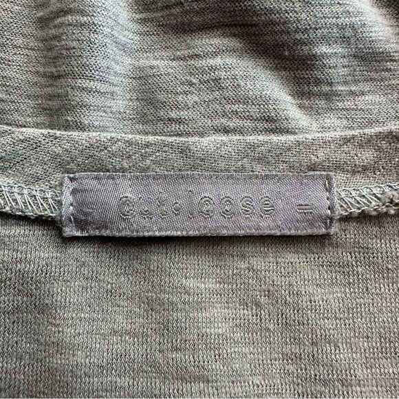 Cut Loose Linen Blend Heathered Gray 3/4 Sleeves Tee, Sz Large - Picture 8 of 11